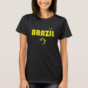 T-shirt Cute Brésil Heart National Sud Amérique Latine Wom