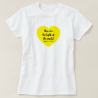 Cute Bright Yellow Heart Lumière du monde Blanc