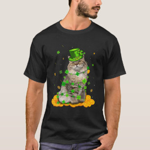 T-shirt Cute britannique Longhair Chat Jour de la Saint Pa