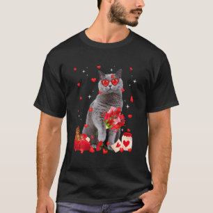 T-shirt Cute britannique Shorthair Chat Valentine Fun Chat