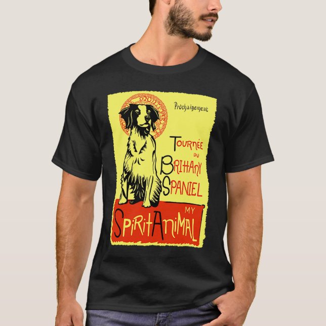 T-shirt Cute Brittany Spaniel Dog Brittany Bird Dog (Devant)