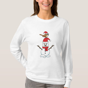 T-shirt Cute Bruant sur Snowman