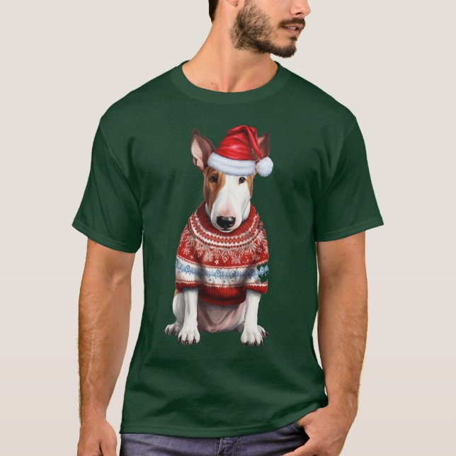 T-shirt Cute Bull Terrier Amoureux des chiens Funny Noël (Devant)