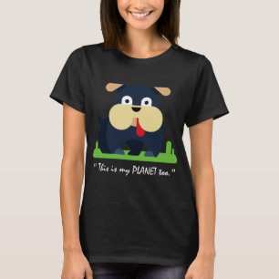 T-shirt Cute Bulldog Chiot Animal Planète Art Noir