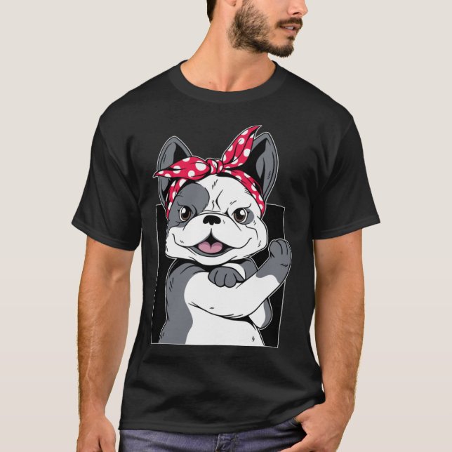 T-shirt Cute Bulldog Headbands (Devant)