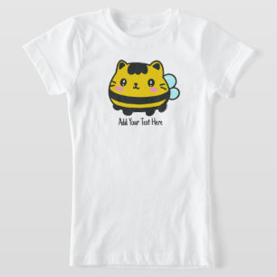 T-Shirt Cute Bumblebee Chat Texte personnalisé