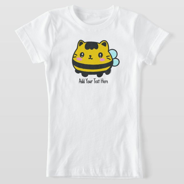 T-Shirt Cute Bumblebee Chat Texte personnalisé (Poser)