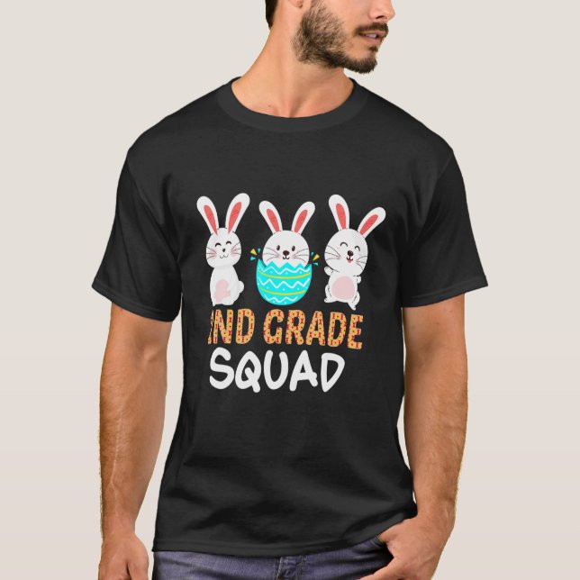 T-shirt Cute Bunnies 2E Classe Enseignant Squad Pâques Jou (Devant)