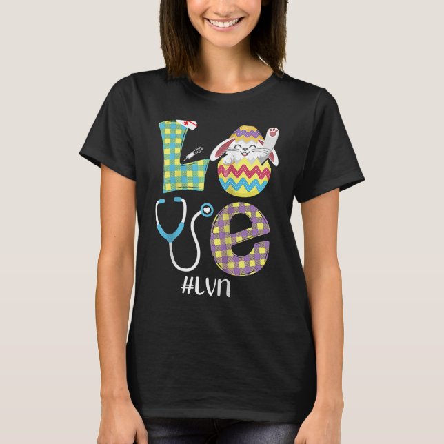 T-shirt Cute Bunny Love Infirmière professionnelle autoris (Devant)