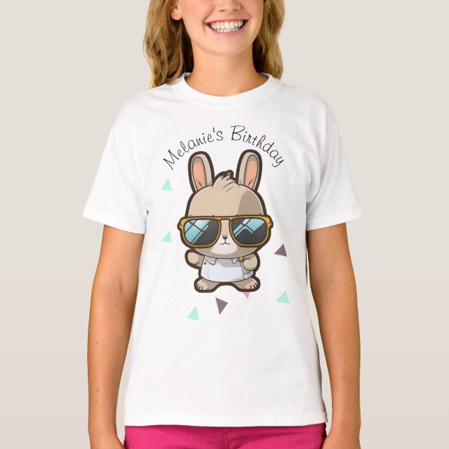 T-shirt Cute Bunny Pâques Confetti fête d'anniversaire enf (Devant)