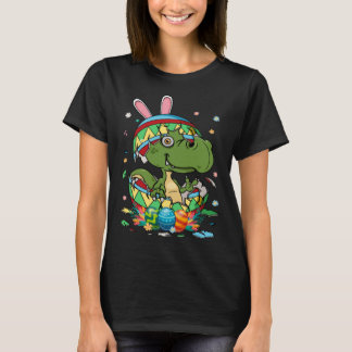 T-shirt Cute Bunny Rex Dinosaur In Easter Egg Easter Day K