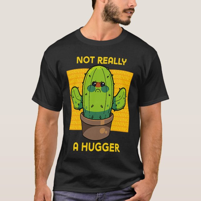 T-shirt Cute Cactus En Colère Pas Vraiment Un Gros Sarcast (Devant)