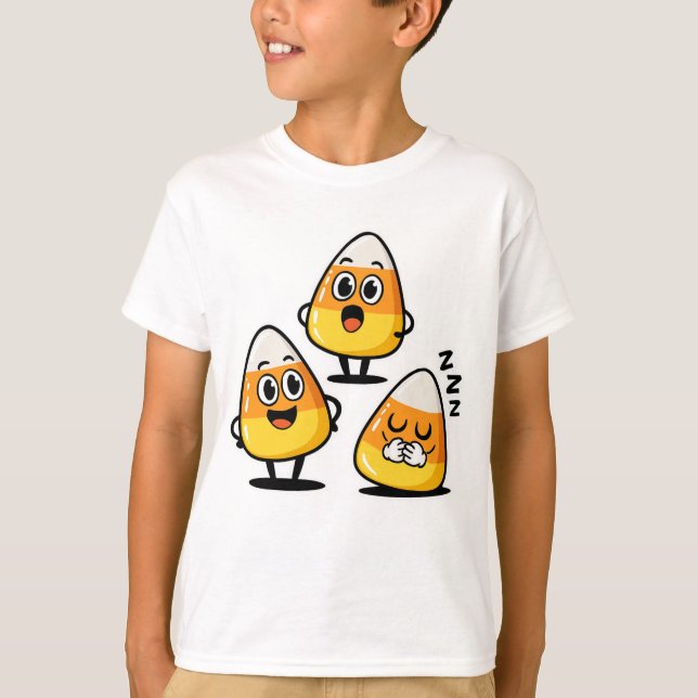 T-shirt Cute Candy Corn Halloween Kids Shirt (Devant)