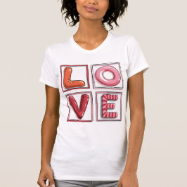 T-shirt Cute Candy-Style LOVE Typography Illustration 