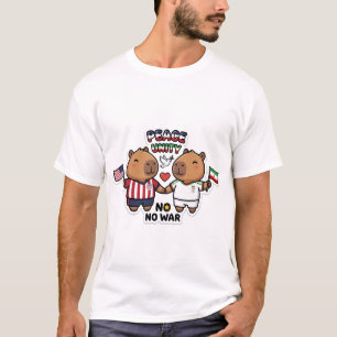 T-shirt Cute Capybara Paix Unité Pas de Guerre – U