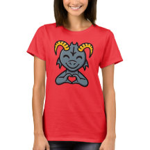 Cute Cartoon Horned Creature Love Heart Sign