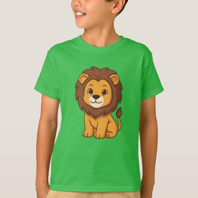 T-shirt Cute Cartoon Lion (Devant)