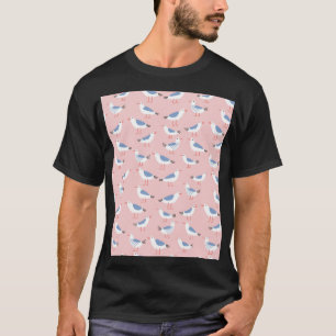 T-shirt Cute Cartoon Mouettes Motif sans couture