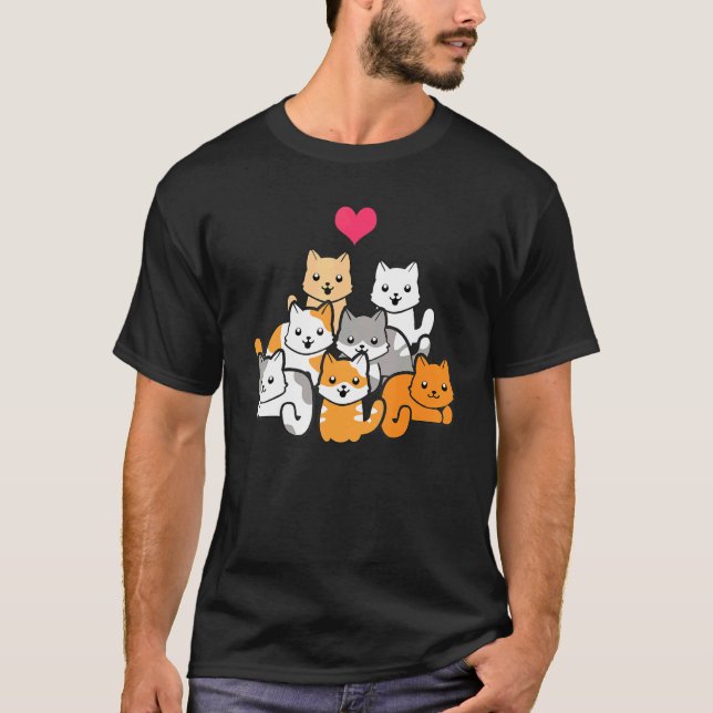 T-shirt Cute Cat   a bunch of cute cats (Devant)