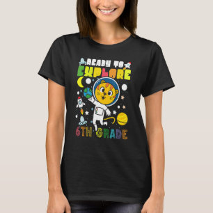 T-shirt Cute Cat Astronaut Retour À L'École Prêt À Explore