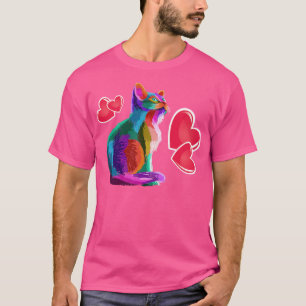 T-shirt Cute Cat Gift kitten amoureux Colorful Kitten Adop