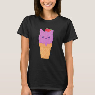 T-shirt Cute Cat Ice Cream Kitty Cat Dessert