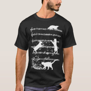T-shirt Cute Cat Jouer des notes musicales Jazz Day Jazz M