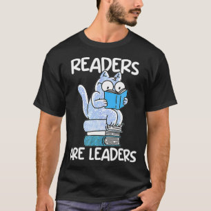 T-shirt Cute Cat Livre Lecture Lecteurs Sont Leaders Libra