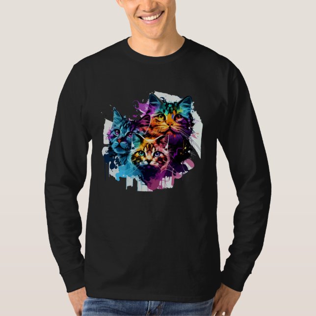 T-shirt Cute cat moments Beautiful cat patterns for cat    (Devant)