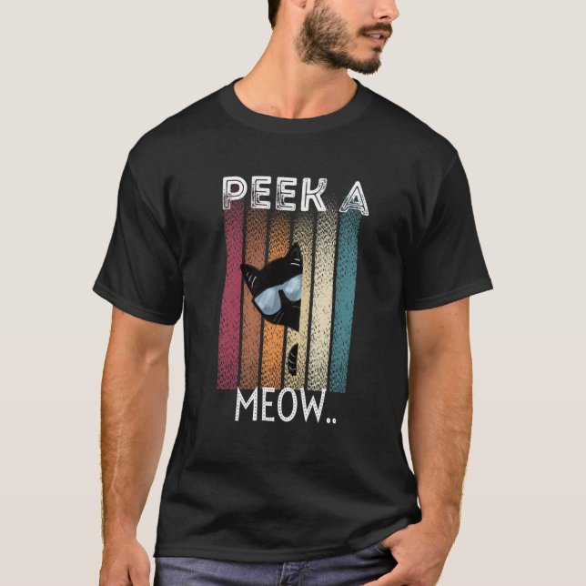 T-shirt Cute Cat Peek A Meow (Devant)