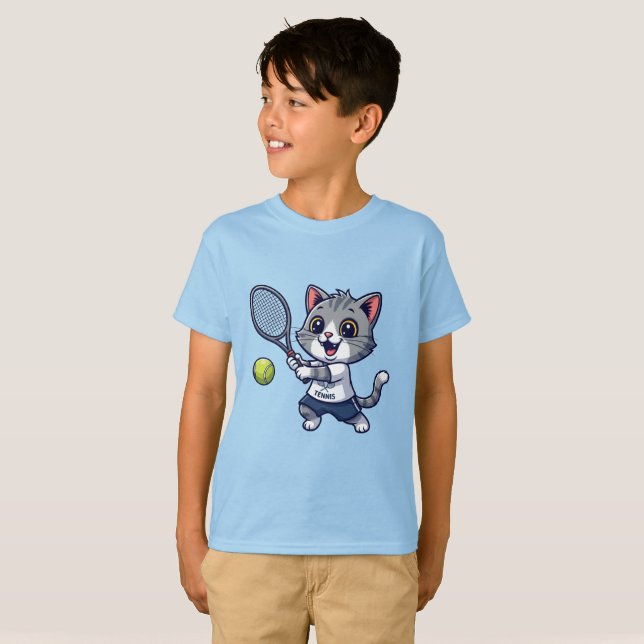 T-shirt Cute cat playing tennis (Devant entier)