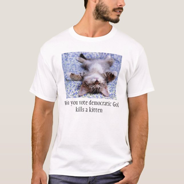 T-shirt cute_cat, quand vous votez des mises à mort (Devant)