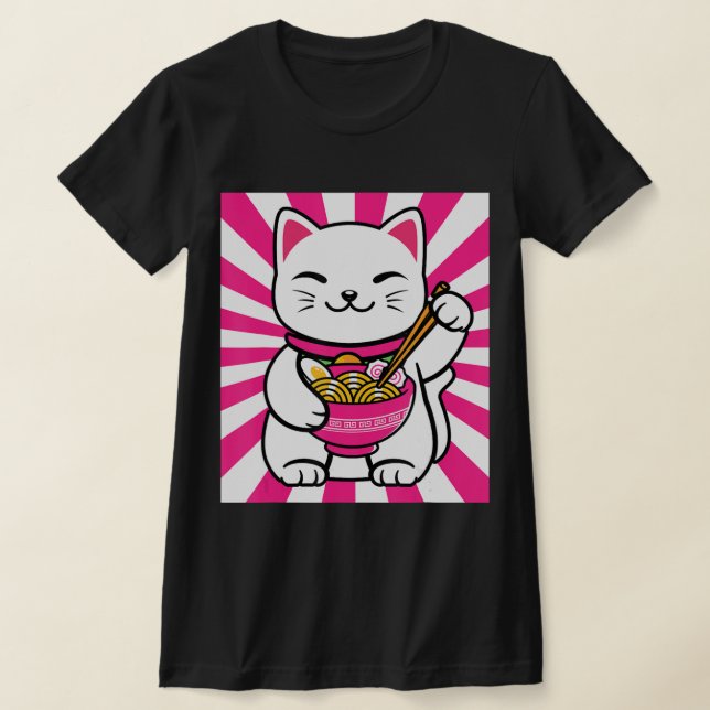T-shirt Cute Cat Ramen Anime Kawaii Ado cadeau ados (Poser)