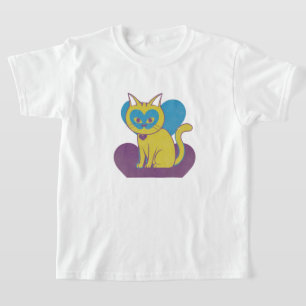 T-shirt Cute Cat texture IN retro 90 designs