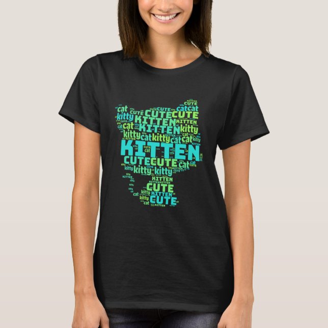 T-shirt Cute cat word or kitten word cloud (Devant)