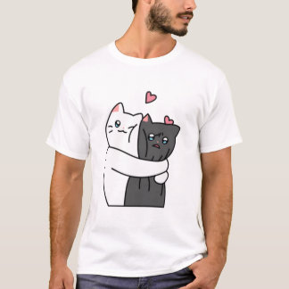 T-shirt Cute Cats Hugs with Love