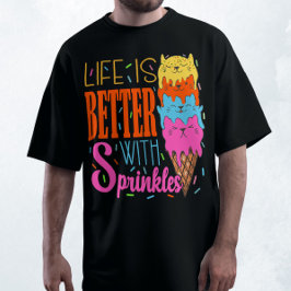 T-shirt Cute Cats Life is Better With Sprinkles Amoureux d