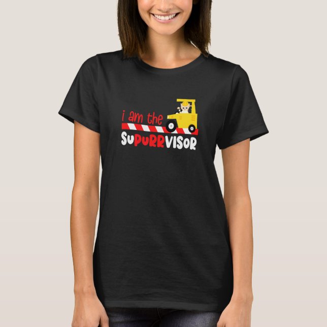 T-shirt Cute Chat À La Construction Pour Filles Et Garçons (Devant)