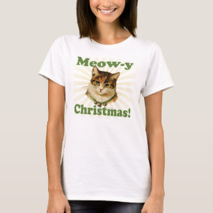 T-shirt Cute Chat de vacances Meow-y Noël Kitten