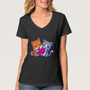 T-shirt Cute Chat&dog Pour Kitten Adorable Neko&dog Adopti