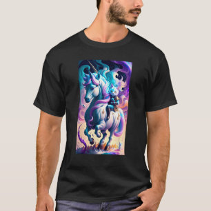 T-shirt Cute Chat et Unicorn Whimsical Warrier Fluffy Kitt