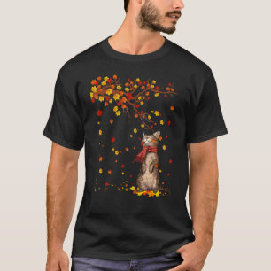 T-shirt Cute Chat Kitty Automne Feuilles Chat Hommes Femme