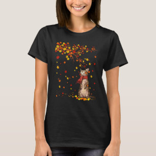T-shirt Cute Chat Kitty Automne Feuilles Chat Hommes Femme
