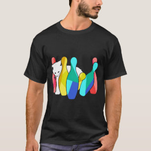 T-shirt Cute Chat Knocke Sur Bowling Pins Kitty