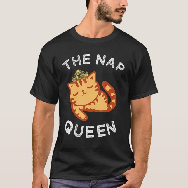 T-shirt Cute Chat Le Nap Queen Kitty Tee (Devant)