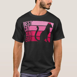 T-shirt Cute Chat Maman Art Pour Femmes Fille Chat Animaux