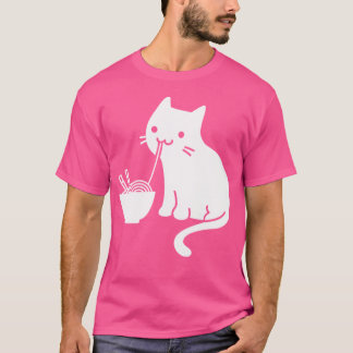 T-shirt Cute chat manger Ramen