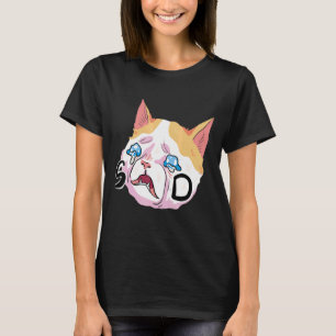 T-shirt Cute Chat Sad Femmes Meowy Chat Chats