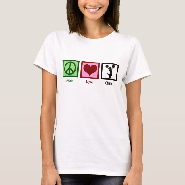 T-shirt Cute Cheerleader de l'amour de la paix (Devant)