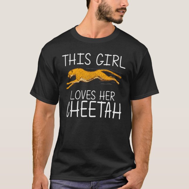 T-shirt Cute Cheetah For Girls Kid African Safari Wildlife (Devant)